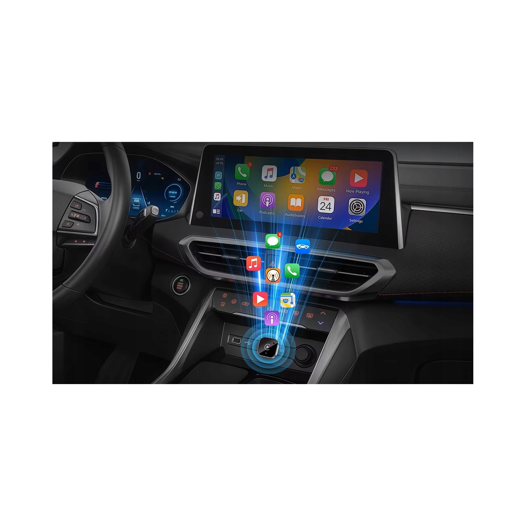2x Adapter Bezprzewodowy Carplay Android Auto Uisjl Plug Play 5ghz Wifi