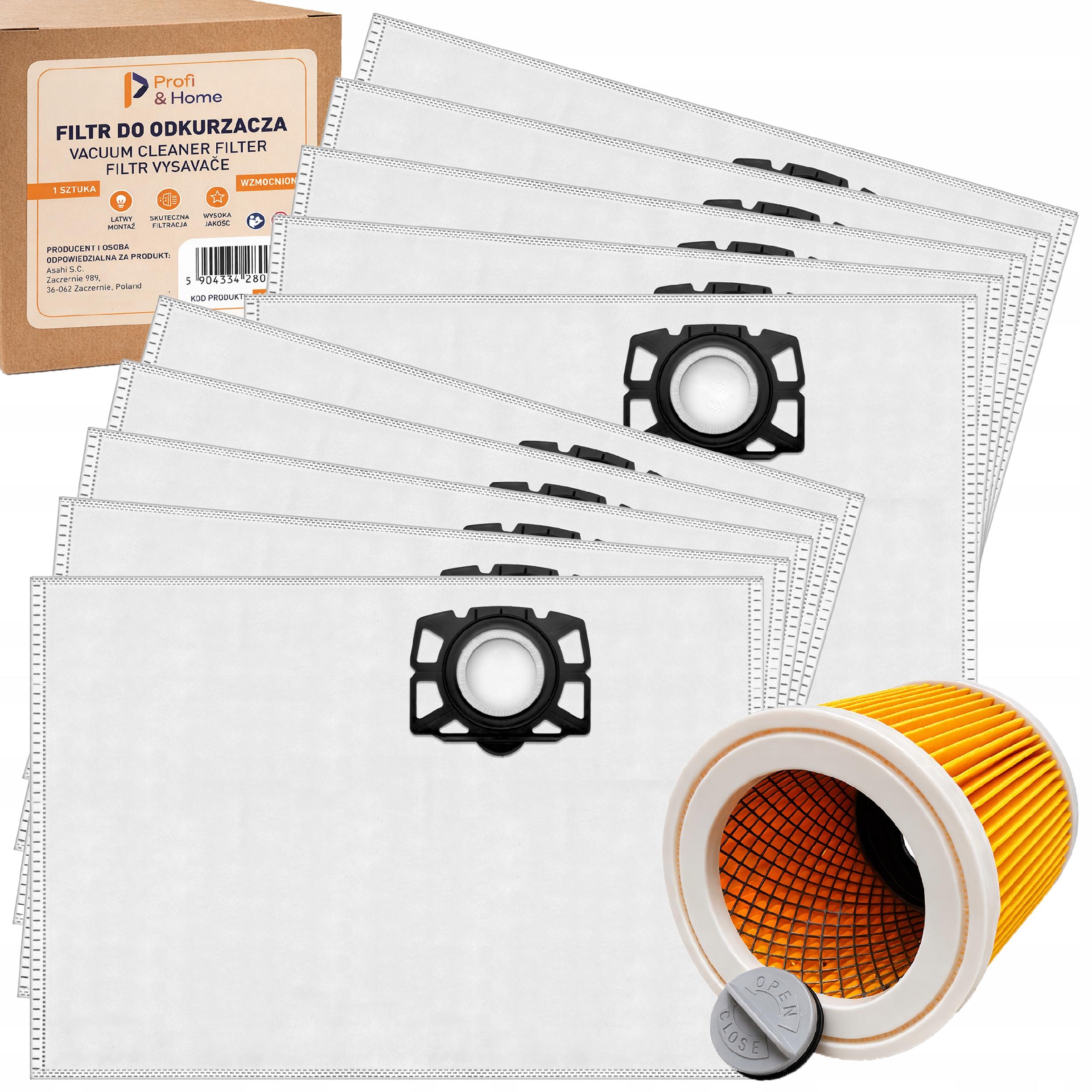 2x 10x Duze Worki Do Odkurzacza Karcher Wd3 Kfi 357 Se4001 Wd2 Plus Mv Filt