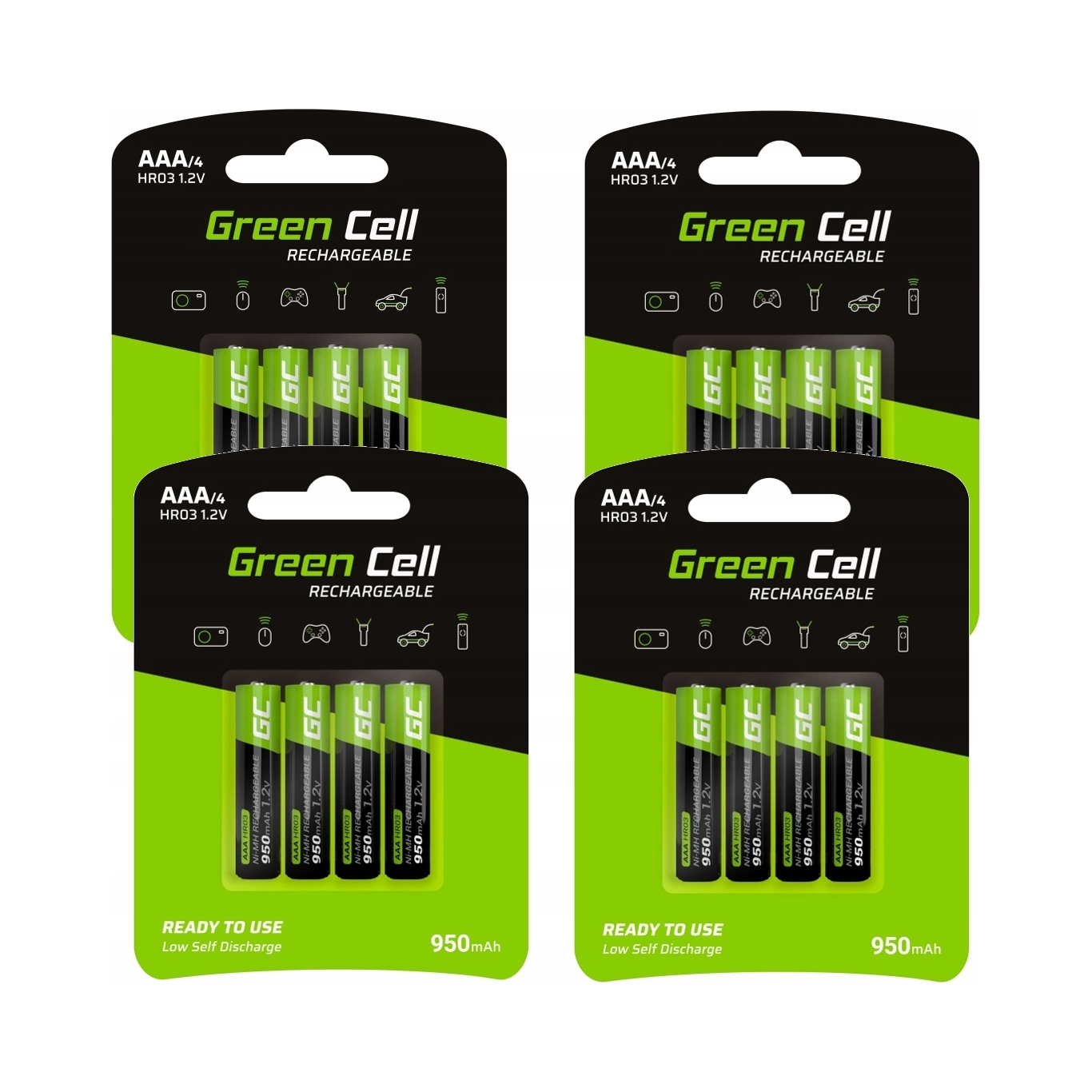 2x Akumulatorek Green Cell Aaa R3 950 Mah 1 2 V Nimh 16 Szt