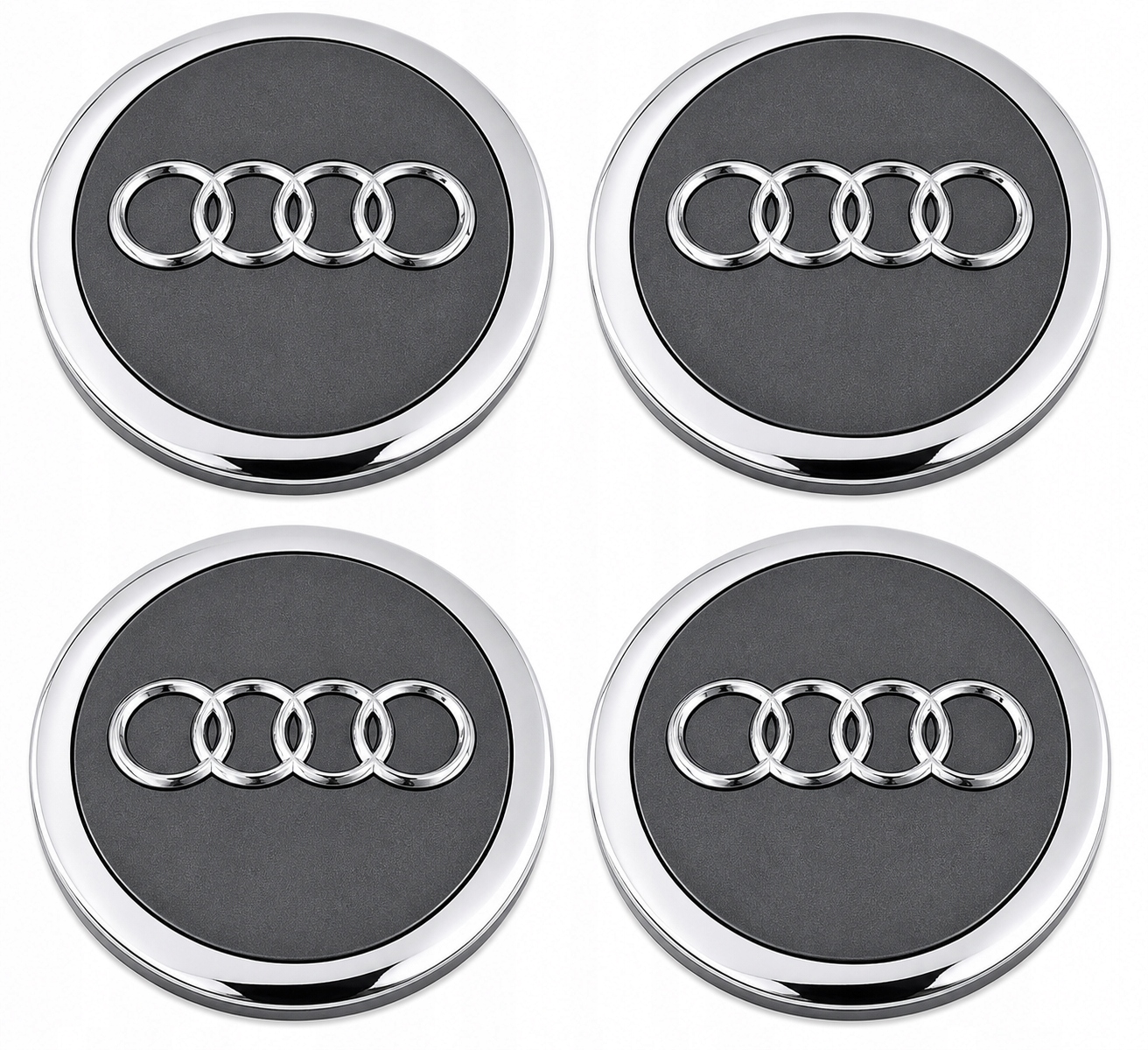 Dekielek Dekielki Dekle Kołpaki Zaślepki Kapsle do AUDI 69mm Srebrny 4 szt