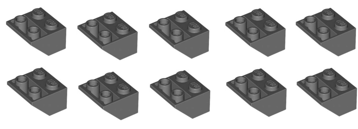 448d. lego dachówka 3660 10 szt ciemny szary odwrócona - 10 sztuk 2 008953a05ac2e1d663abb062a4083066