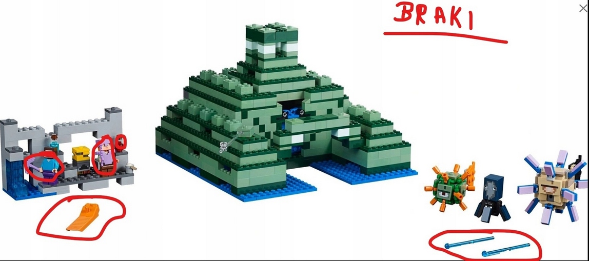 67N Lego Minecraft 21136 Oceaniczna piramid Braki LEGO 11 0f7838a3634fa063a45c137ff9b84237