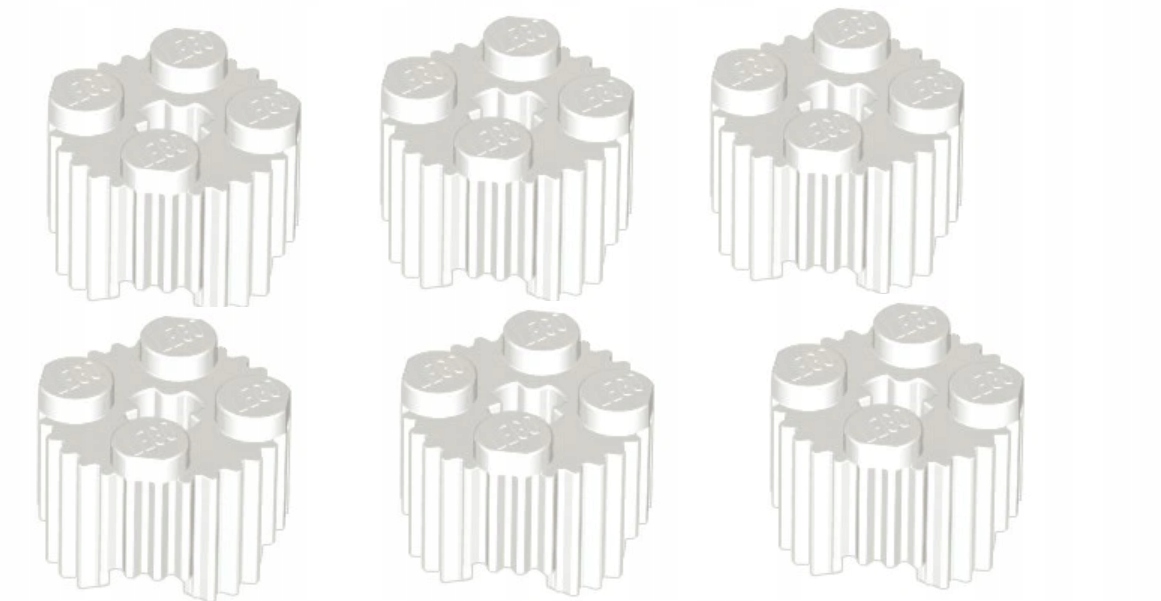 086e. Lego grill 2x2 4650645 92947 -6szt białe 2 166ffcaa086a103b64e77c6333beb3f1