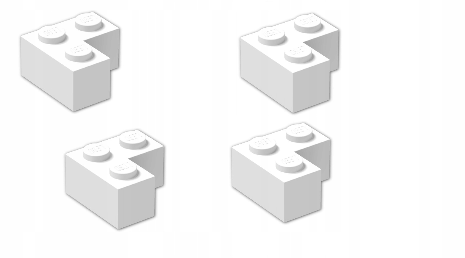 005C6. LEGO narożny klocek 2357 4124455 2x2 białe 2 1b117802d2f4361f15702f036f612003