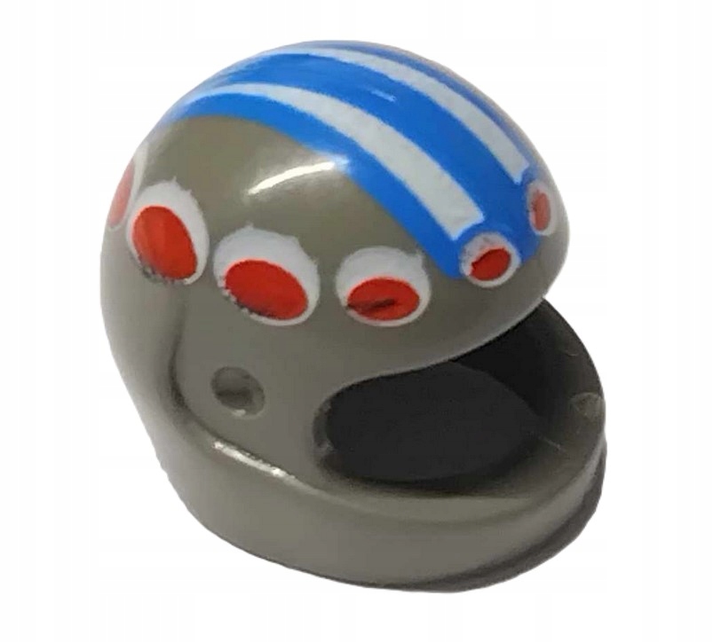 153G6. Lego kask motocyklowy 2446 szary ciemny old nadruk - 1 szt 2 1b9c665ef2d5d2c38976f526240d7177