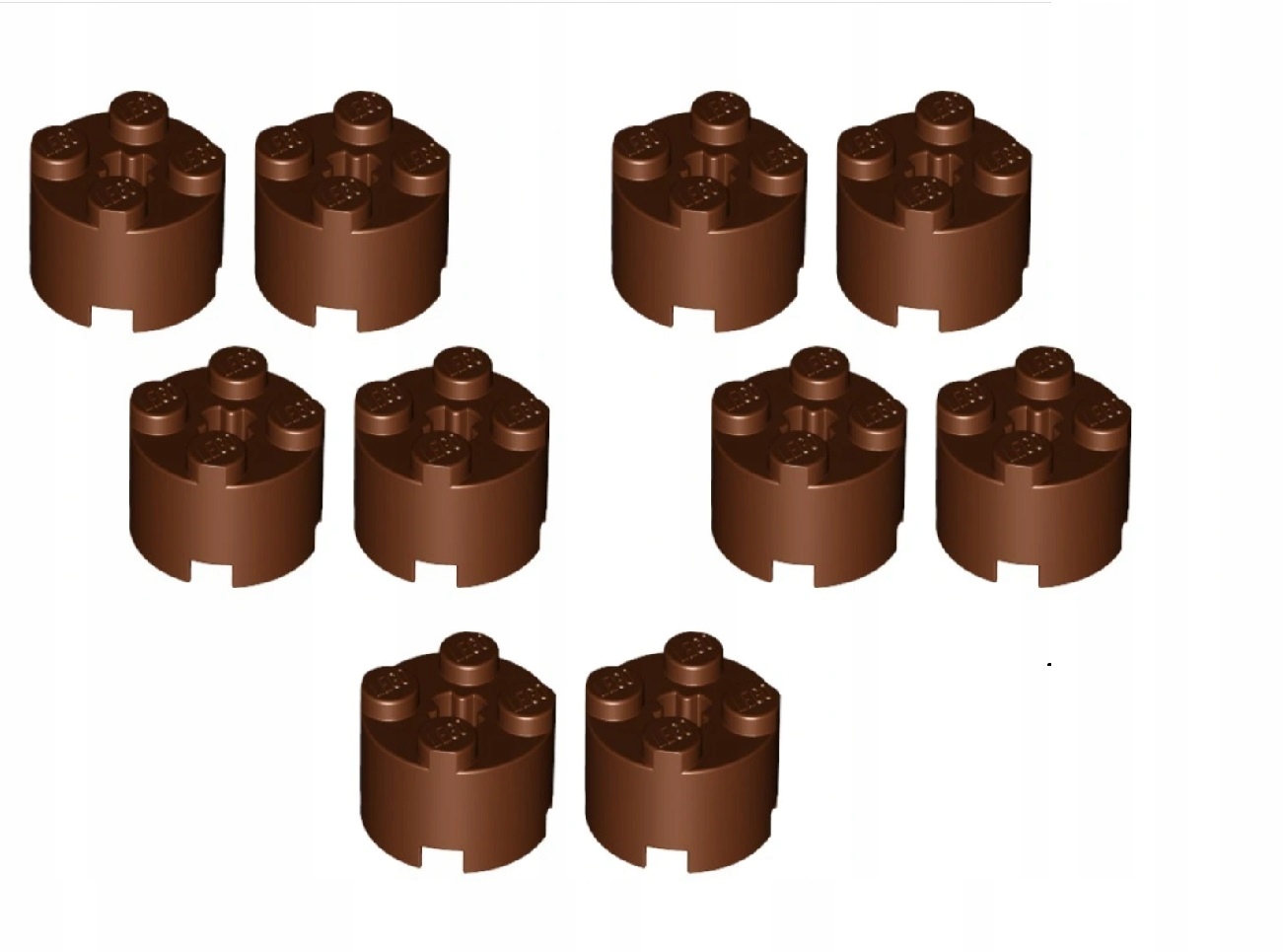 087l. Lego 2x2 Round 6143 -10 szt brązowe 2 30583cca078e0ce2bd799466ae655dea