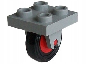 038r1. Lego koła podwozie 2x2 zaczep 3464 szare - z czerwonym kołem 2 34af782c5a419cbb49b1b725052234e0