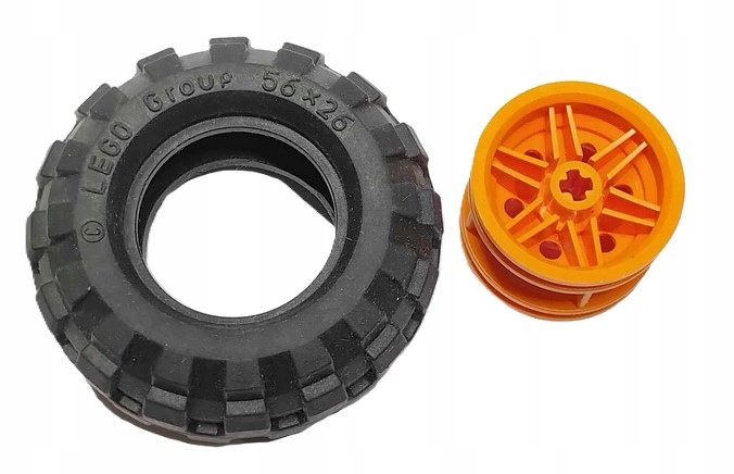 I5A Lego Technic Koło (opona + felga) 56x26 56145 pomarańczowa 1 komplet 2 4738c8a3f953645d83af7f834ed00cec