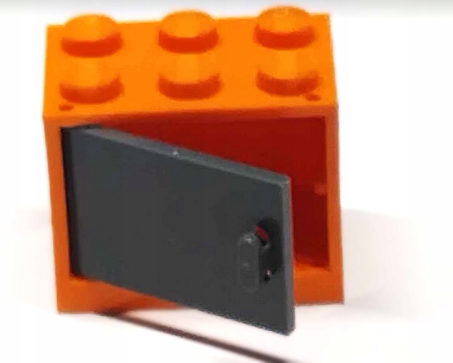 133F11. LEGO skrzynia kontener szafka z drzwiczkami 4532 4533 pomarańczowa 2 54b7487776aeabb173c1d4c949dcdca9