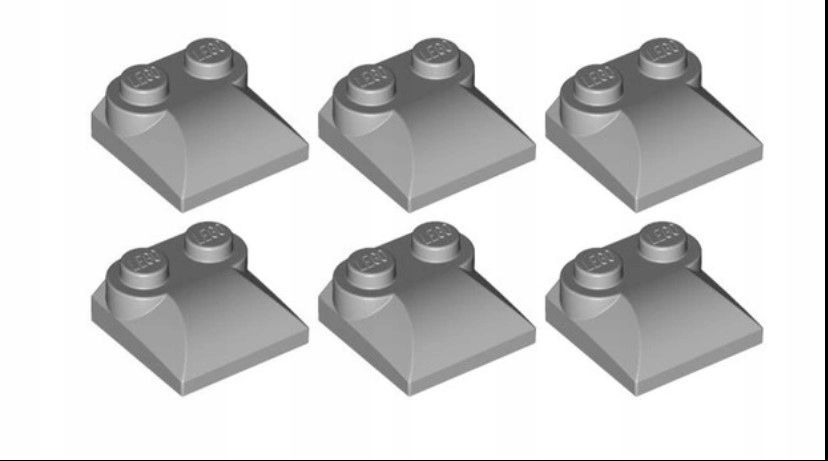 070A4. lego dachówka 47457 KLOCEK 2x2x2/3 szary jasny 6 szt 2 54fe6a3dfa8be91532f0ea3a7ca2b761