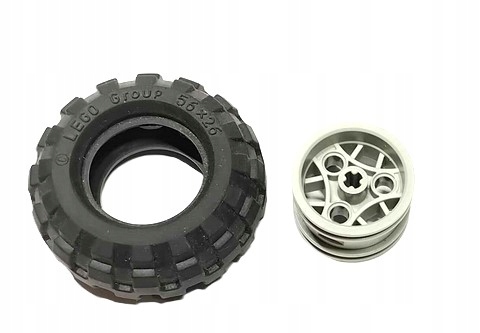 I3b Lego Technic Koło (opona + felga) 56x26 44292 - szary jasny OLD1 komple 2 62ab73a1cf56d8f38a032f7f153da929