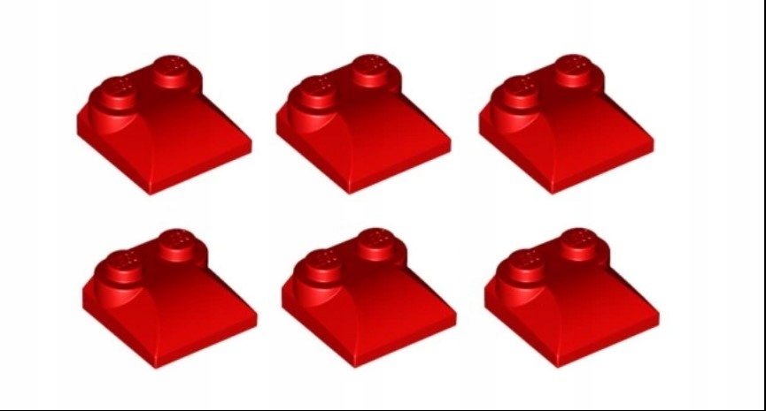 070A3. lego dachówka 47457 KLOCEK 2x2x2/3 czerwone 6 szt 2 8c3355a46a94b5445565d8646b75316b