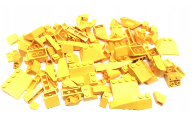 053. Lego 0,1kg żółte skosy dachówki mix 100 g 5 bb42566589eff017fe5c62824079624a