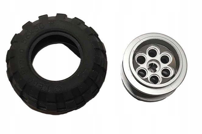 I4A Lego Technic Koło (opona + felga) 56x30R 23243 SILVER 1 komplet 2 d307a82d3bf8f776288ce23897e743f9