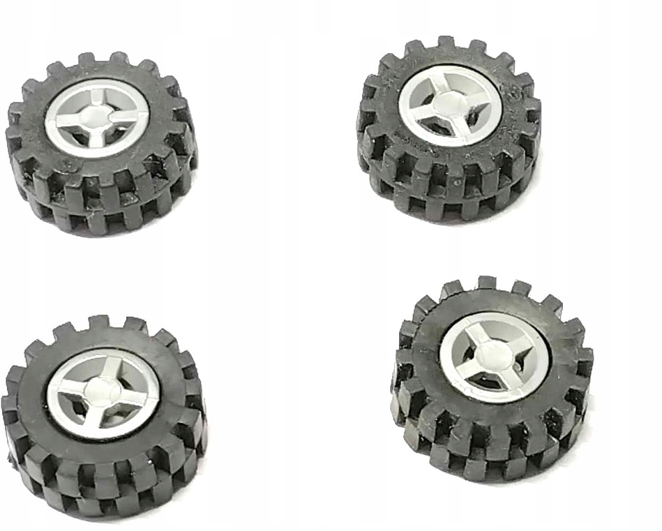 001a8. LEGO koła felga opona gumowa 4624 4624c02 - 4 sztuki silver 2 fbabc8ee34fd8da52e0105d123c55ca9