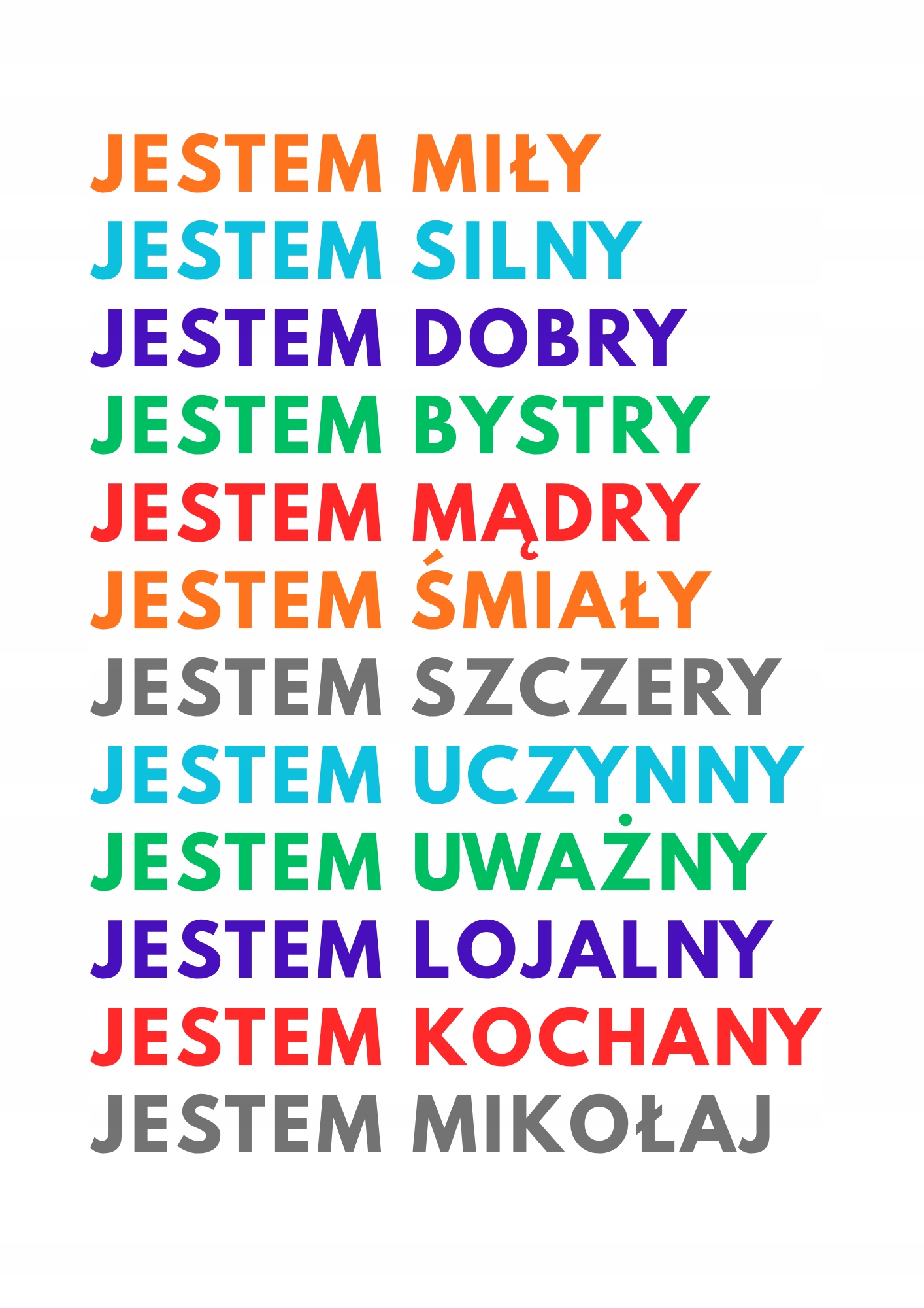 Prezent dla Dziecka Plakat z Personalizowanym Imieniem A3 7 76291693eb1de2e950d14cf5579892cb