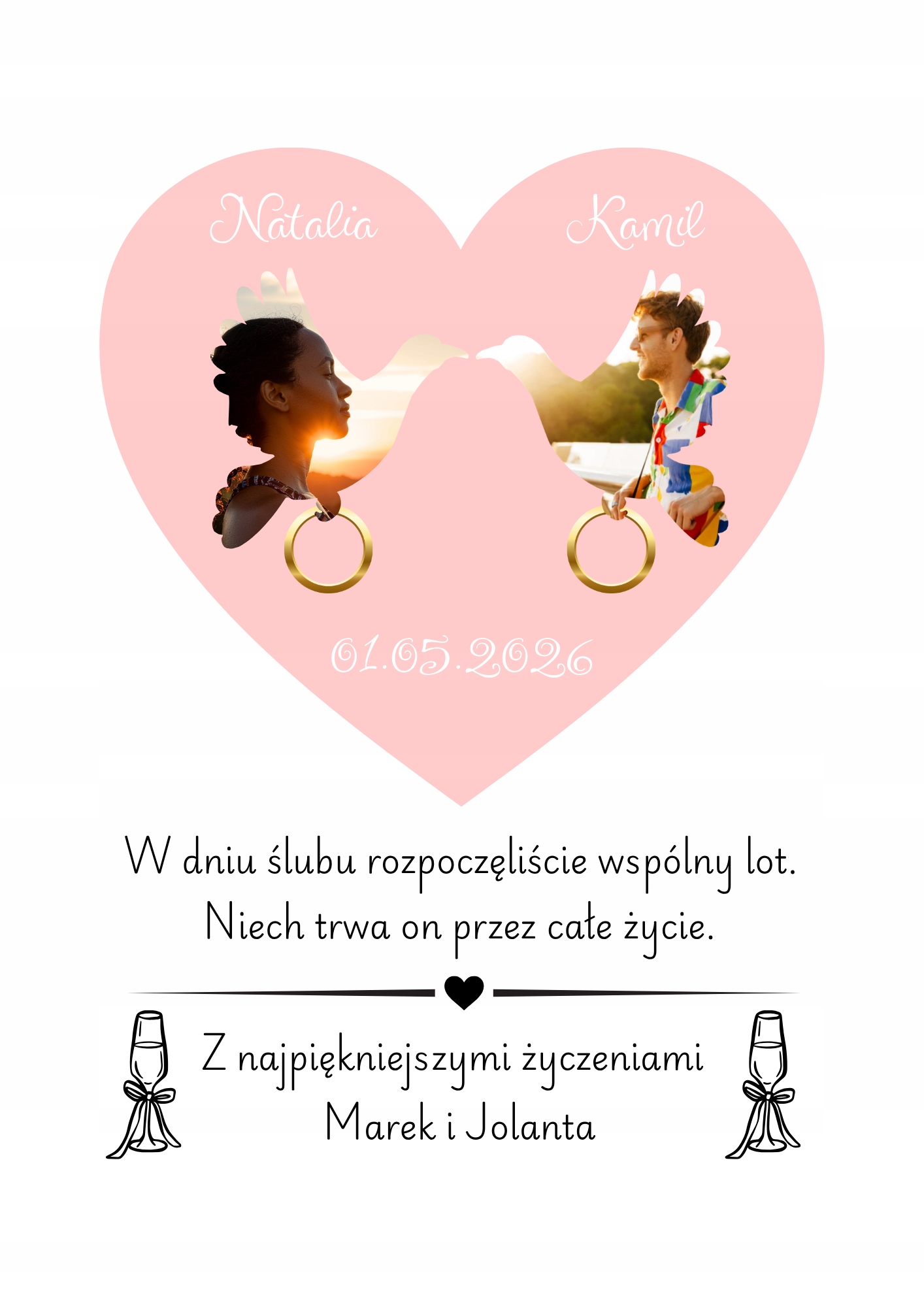 Prezent na Ślub Kolaż ze zdjęciami w Kształcie Gołębia Plakat A3 7 b44be6ab5c61ef5aa7d5b611a49386b5