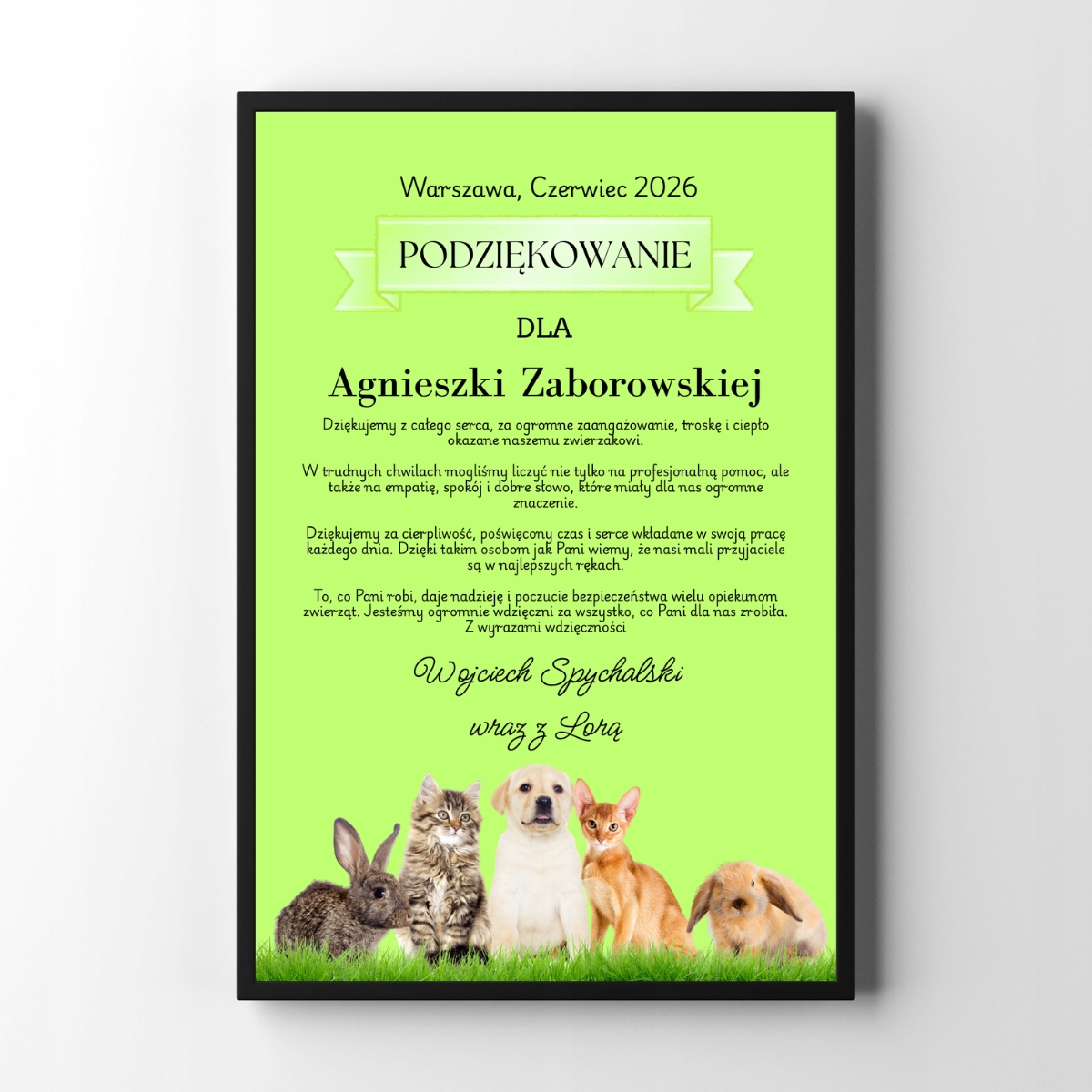 Podziękowanie dla Weterynarza Prezent dla Weterynarza plakat A3 5 e95362d793da05a80ad75714e258f4b0