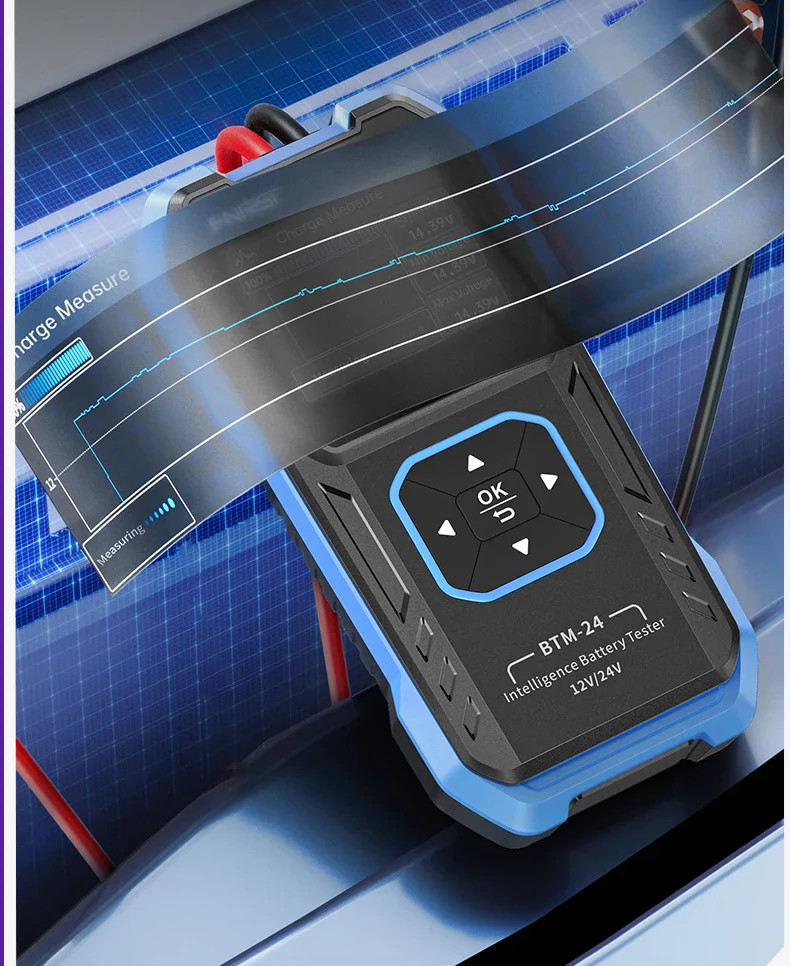 FNIRSI BTM-24 INTELIGENTNY TESTER AKUMULATORÓW ROZRUCHU 12V/24V 2000A CCA 0458627880b8479d4676380c86297a31