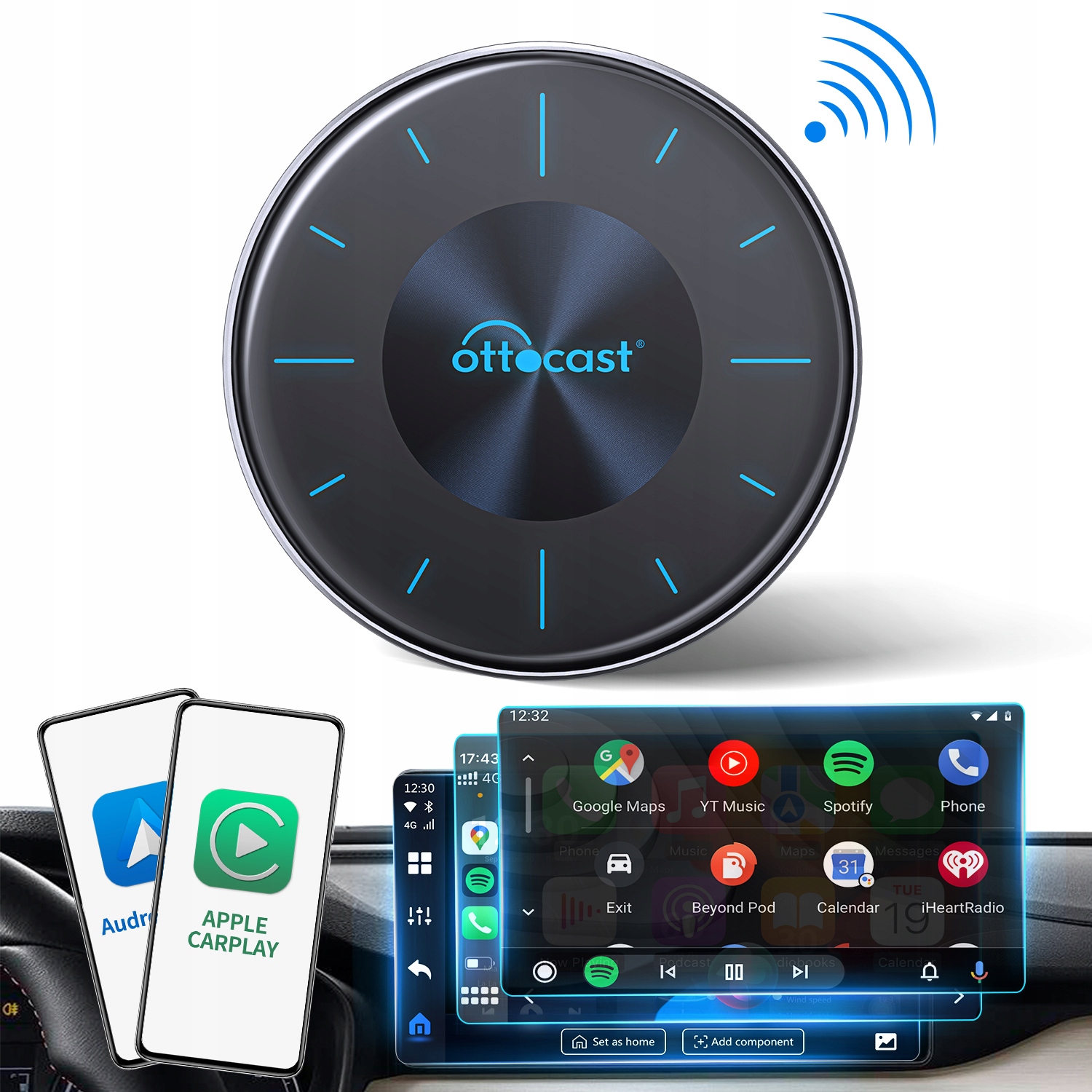 BEZPRZEWODOWY TRANSMITER OTTOCAST P3 8/128 GB ANDROID AUTO CARPLAY SIM LTE 0dd669824b5ccdf7dcbacd51636f2f0a