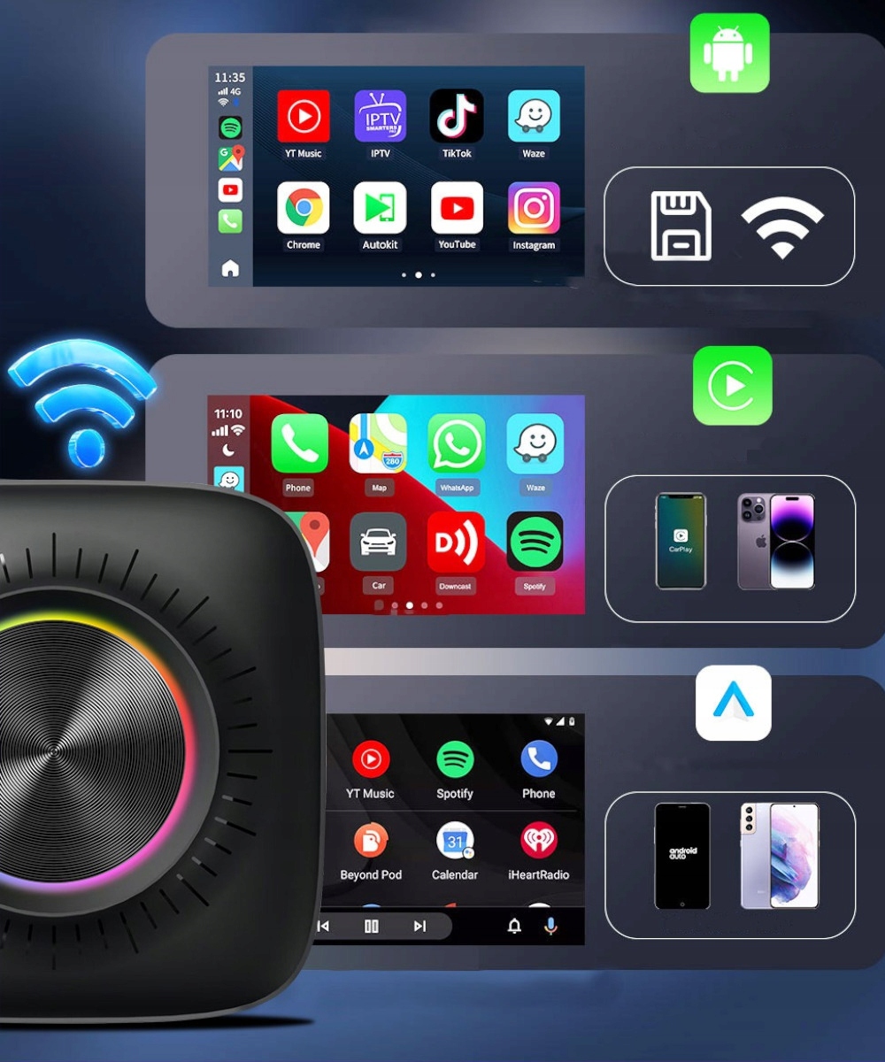 AI BOX 8 GB+128 GB BEZPRZEWODOWY ADAPTER ANDROID 13 AUTO CARPLAY SIM 1fe0975c21b26e544207055bf62ffa1e