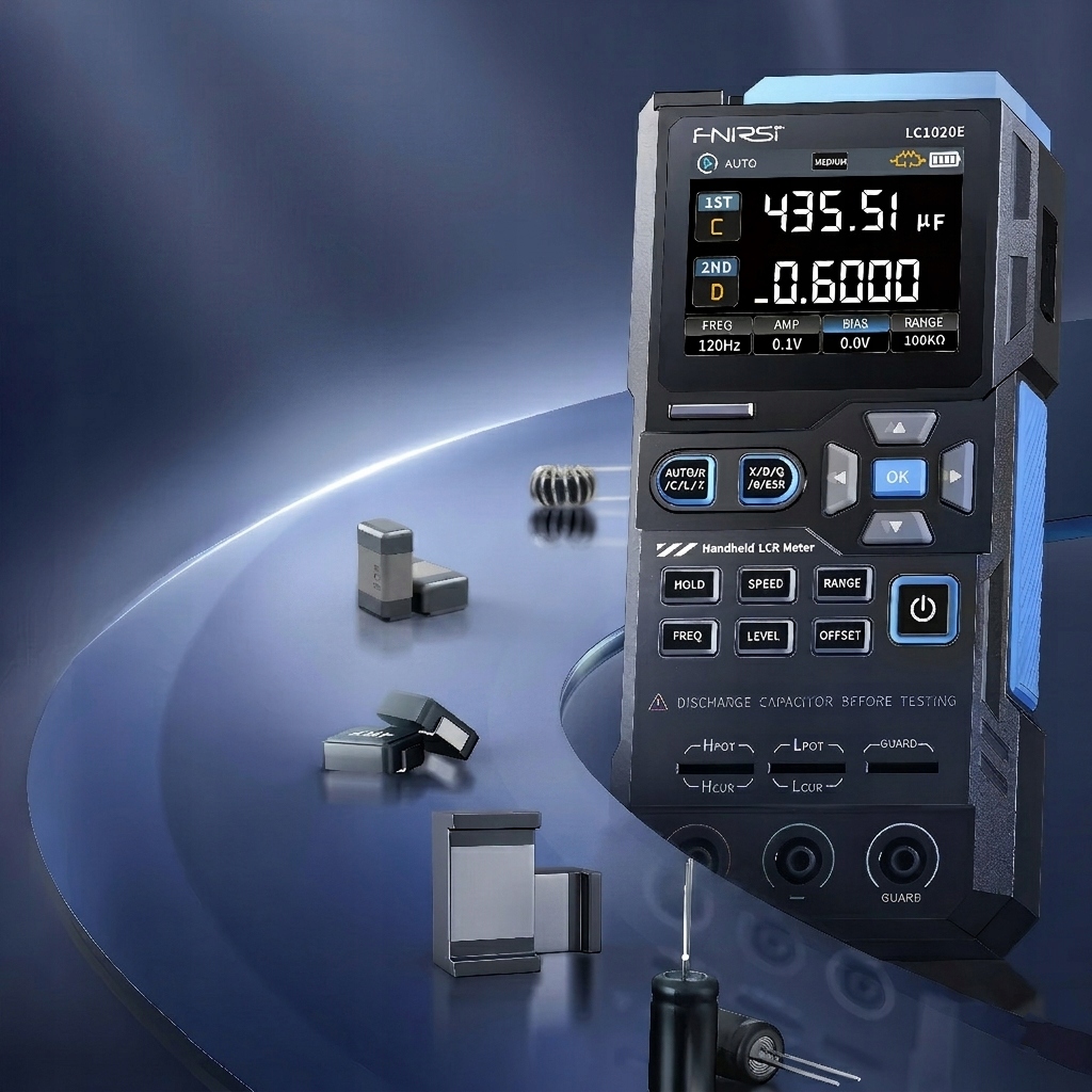 PRECYZYJNY RĘCZNY MOSTEK CYFROWY FNIRSI LC1020E TESTER LCR ESR 100kHz 4d9f034f76c9f916cffbaa7156cc4630