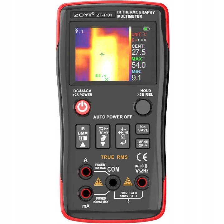 MIERNIK CYFROWY Z KAMERĄ TERMOWIZYJNĄ ZOYI ZT-R01 TRUE RMS 2.4" TFT USB-C 59d16d94108bee9883876cee8838d3f5