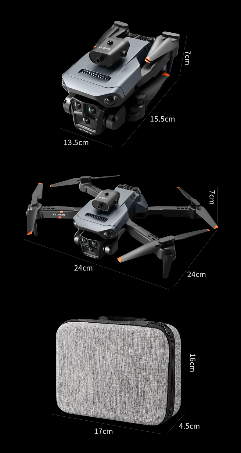 Dron K_6_MAX_3B z kamerą 3 kamery automatyczne unikanie przeszkód 3 baterie Bddb9b80bb7113333ced5b90e8539871