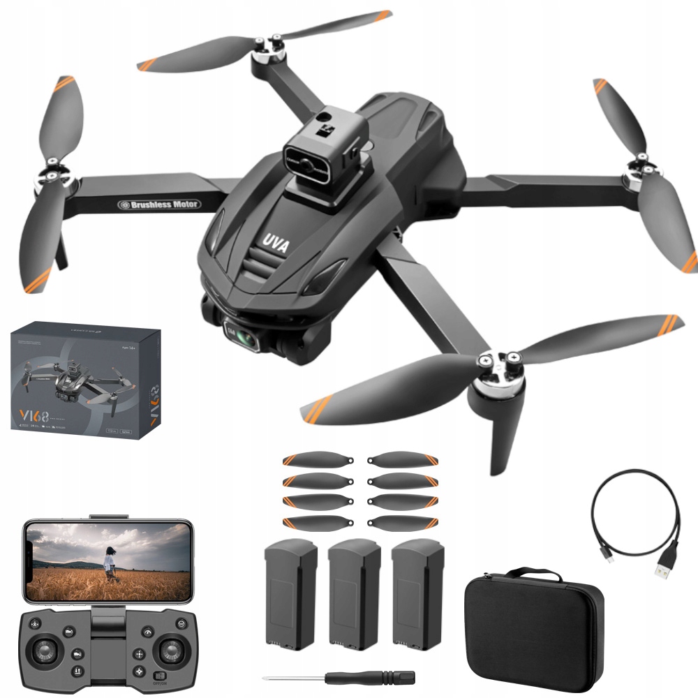DRON Z KAMERĄ V168 WiFi GPS ZASIĘG 3000M, 5G WIFI FPV 360 ° - 3 BATERIE D08624efbb41cf141ae09f3953c91bbb