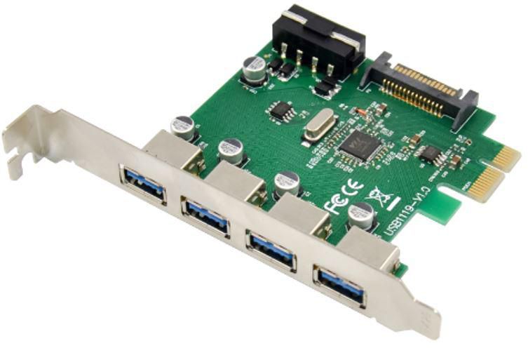 MicroConnect Karta PCIe z 4 portami USB 3.0