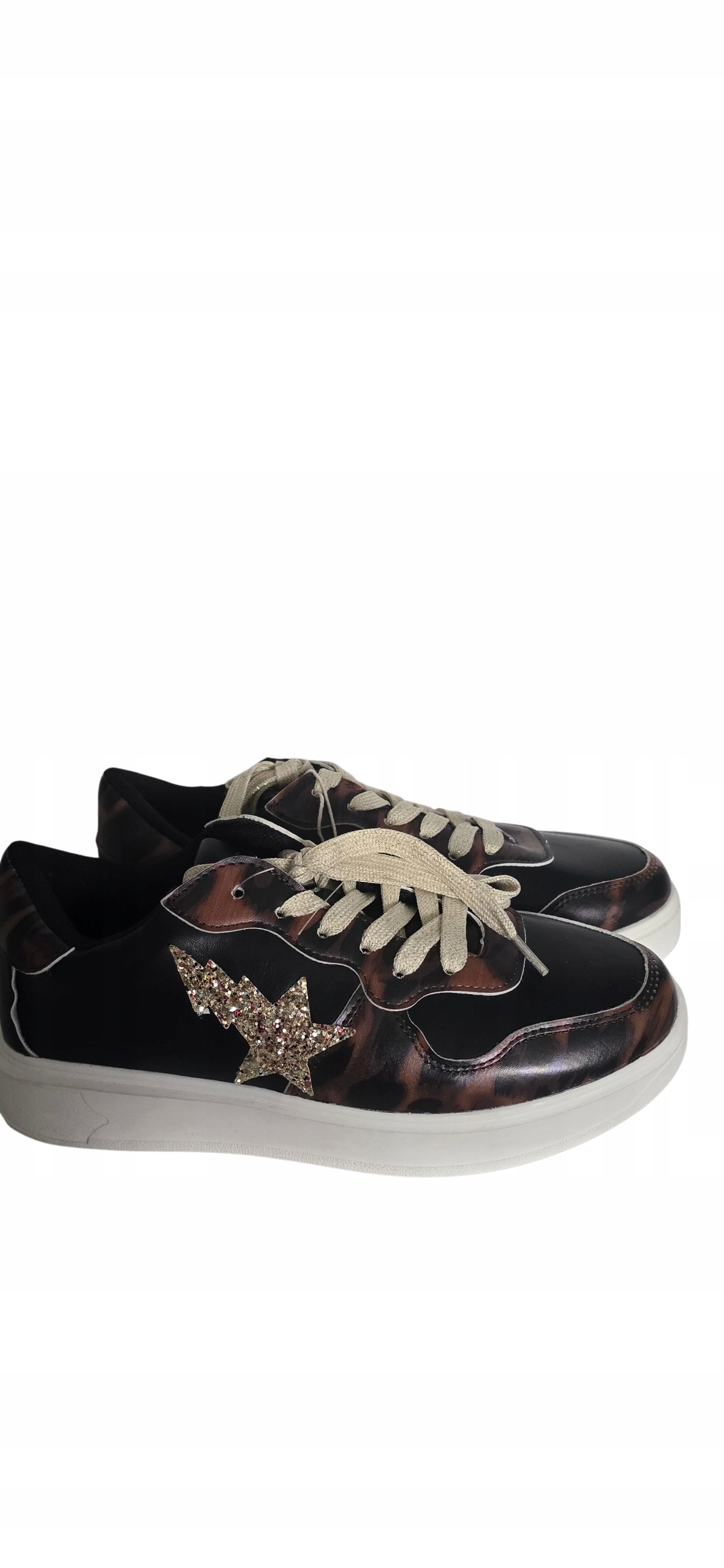 Sneakersy Damskie Czarno-Brązowe Panterka Gwiazda Brokat OUTLET 39 Twinset 35c2e8905051cd86e0a129efd39c10f5