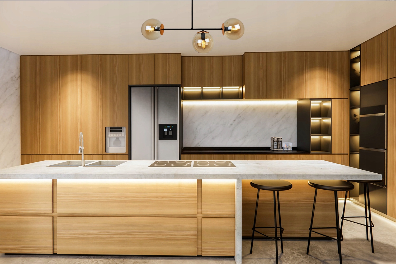 Lustra moderna, Light Home, Tuloza, 3xE14, Metal/Sticla, Negru/Miere 3 f79ab69c86913e4852d542ec1ac4e362
