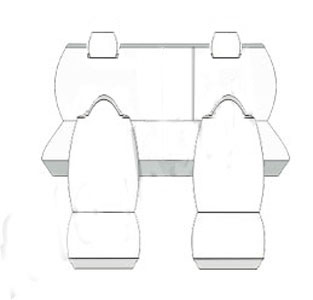 Pokrowce MIAROWE do VW Up! Up tył 2/1 od 2011r. P1