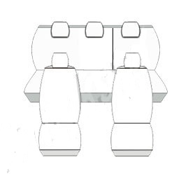 Pokrowce MIAROWE do Skoda Fabia II 2 2007-2014r. tył 2/1 P1