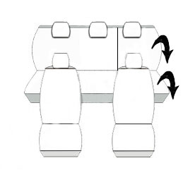 Pokrowce MIAROWE do OPEL KARL 2015-2019r. tył 2/1 P2