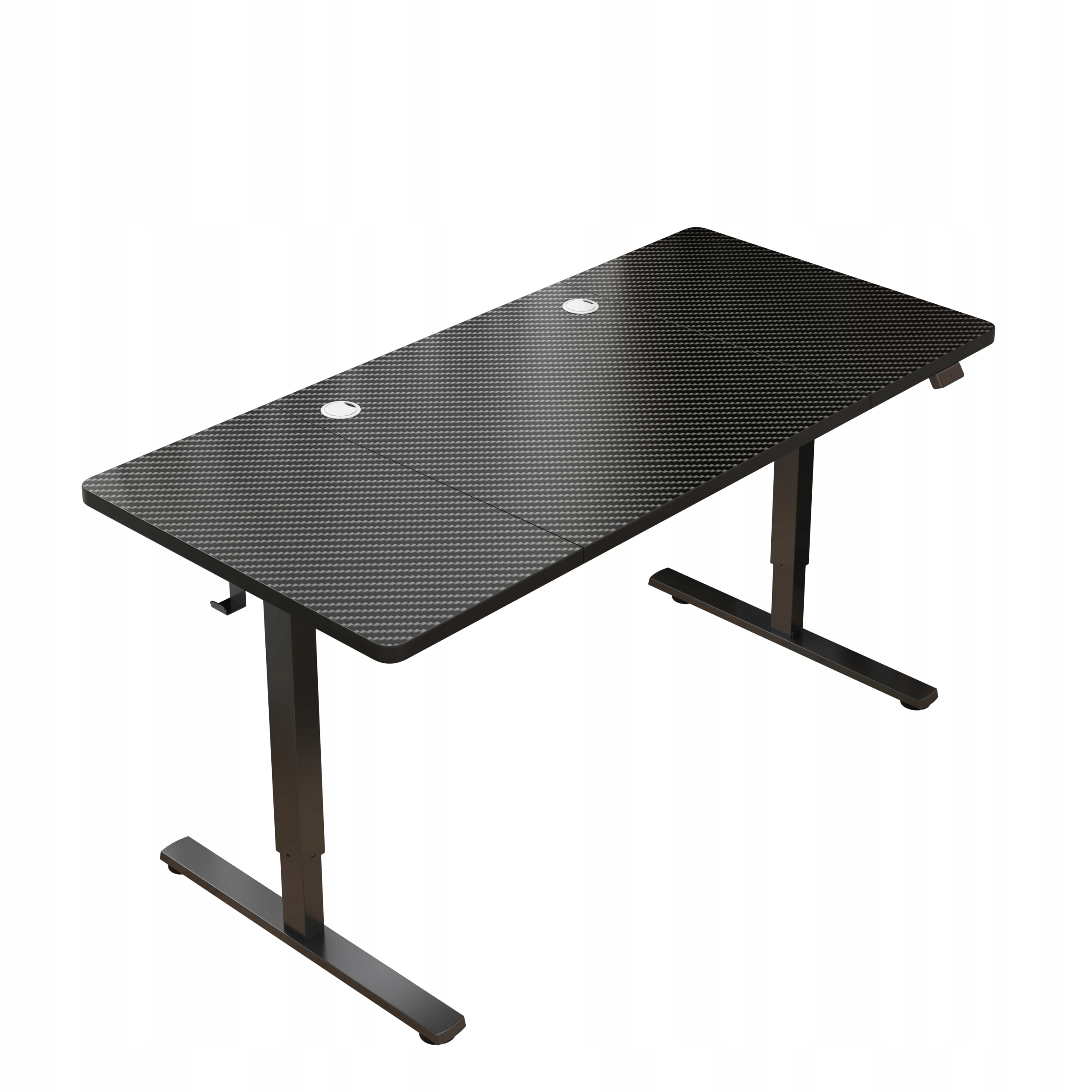 Biurko Elektryczne Podnoszone 160 cm Regulacja Wysokości Gamingowe Czarne