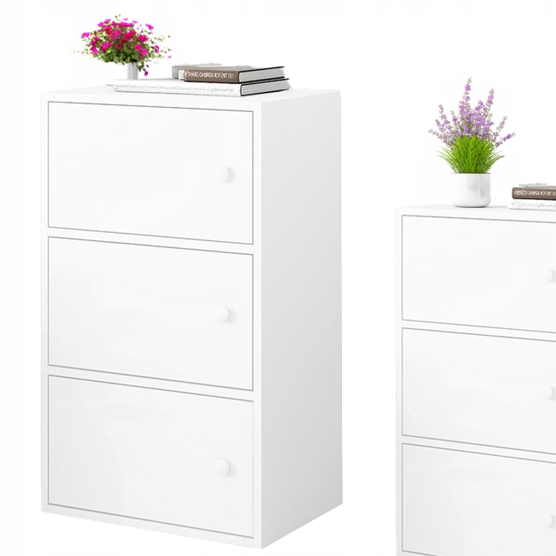 NOWOCZESNA POJEMNA KOMODA SZAFKA DUŻA BIAŁA SKANDYNAWSKI LOFT RETRO 3 PÓŁKI