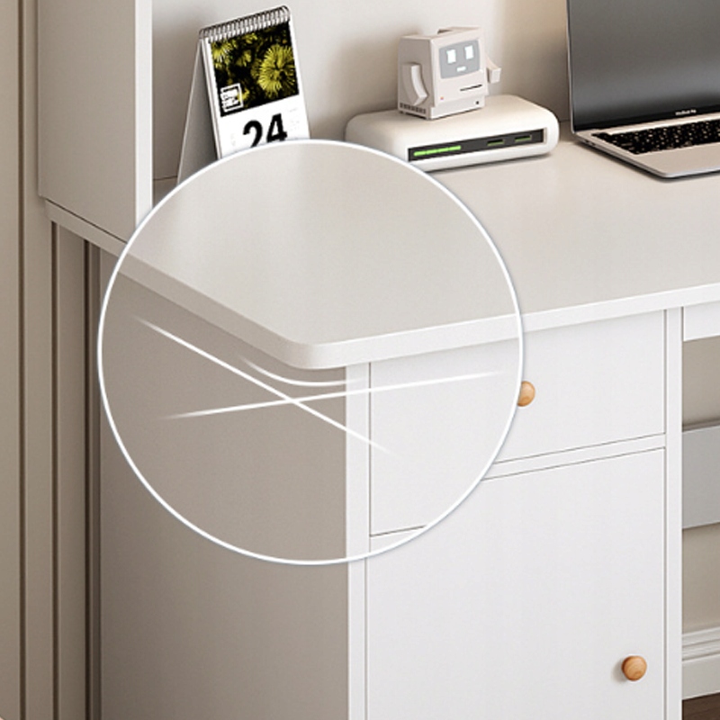 BIURKO KOMPUTEROWE BIAŁE LOFT POD LAPTOP KOMPUTER NOWOCZESNE Z 7 PÓŁKAMI