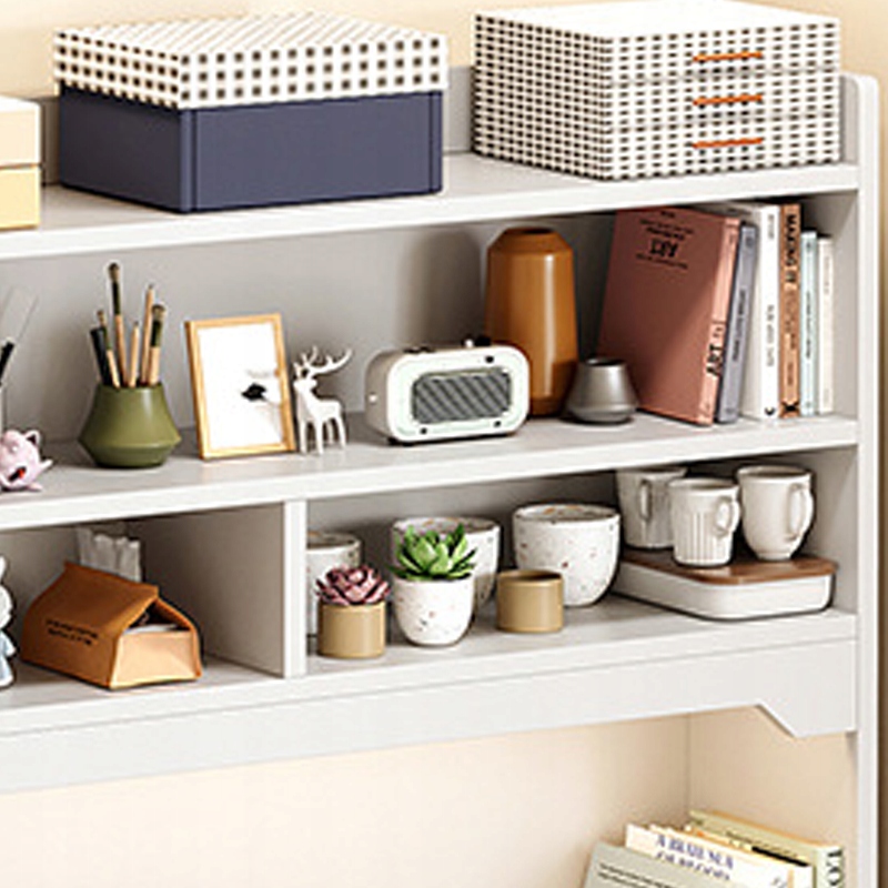 BIURKO KOMPUTEROWE BIAŁE LOFT POD LAPTOP KOMPUTER NOWOCZESNE Z 7 PÓŁKAMI