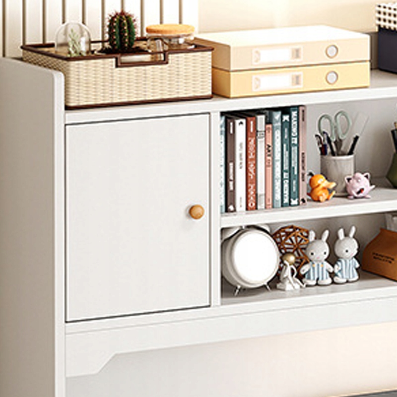 BIURKO KOMPUTEROWE BIAŁE LOFT POD LAPTOP KOMPUTER NOWOCZESNE Z 7 PÓŁKAMI