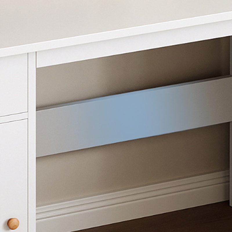 BIURKO KOMPUTEROWE BIAŁE LOFT POD LAPTOP KOMPUTER NOWOCZESNE Z 7 PÓŁKAMI