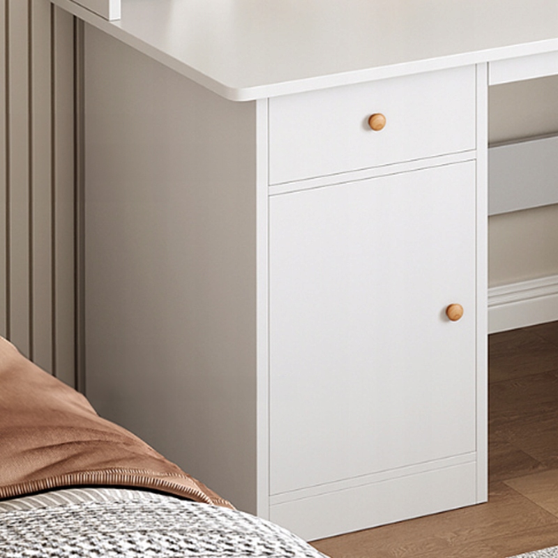 BIURKO KOMPUTEROWE BIAŁE LOFT POD LAPTOP KOMPUTER NOWOCZESNE Z 7 PÓŁKAMI