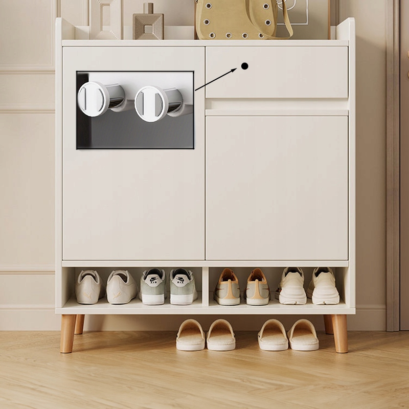 NOWOCZESNA KOMODA SZAFKA BIAŁA POJEMNA MIEJSCE NA BUTY Z SZUFLADĄ LOFT