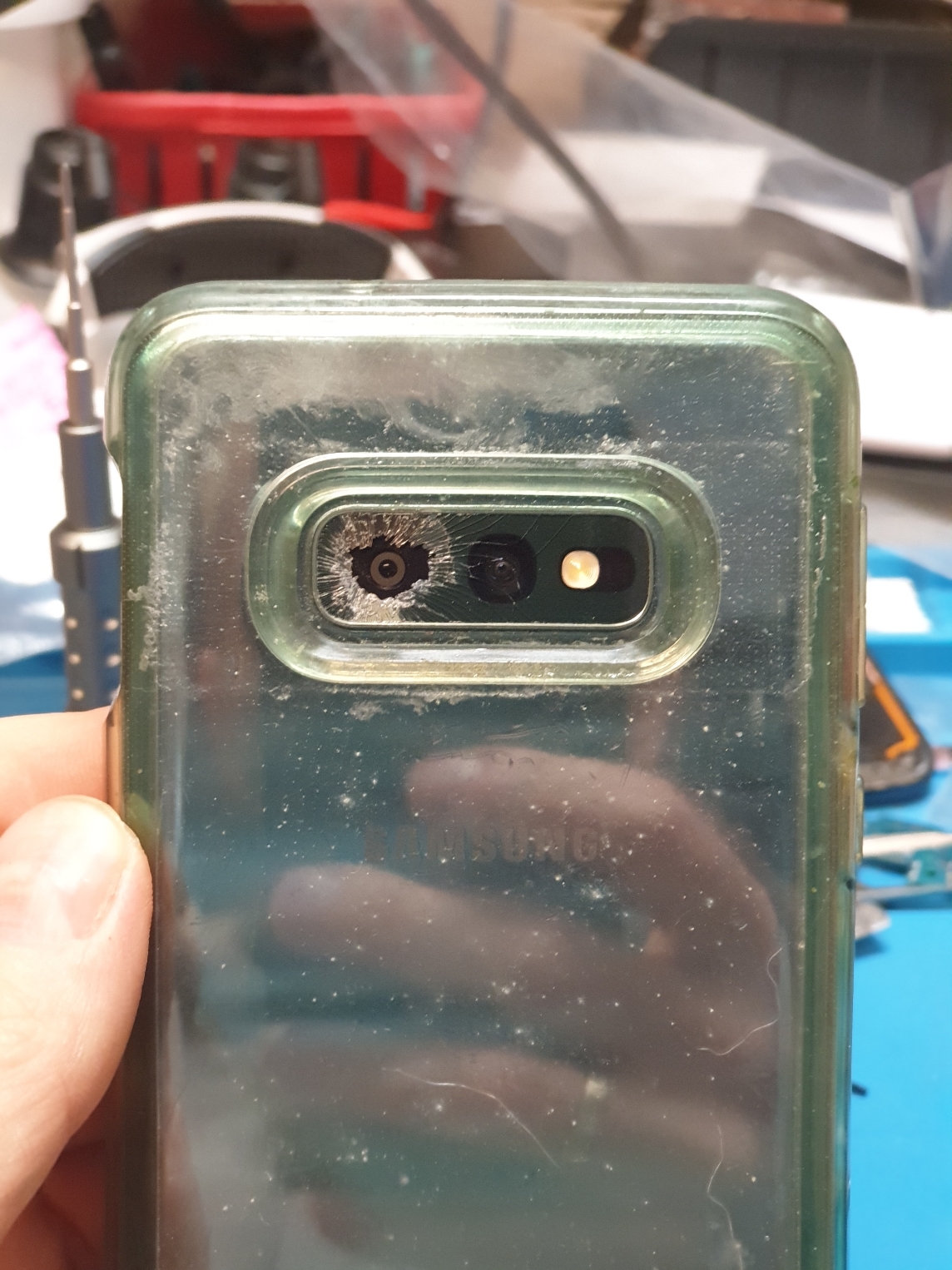 Samsung Galaxy S10e G970 ORYGINALNA SZYBKA KAMERY SZYBA OCZKO Srebrna