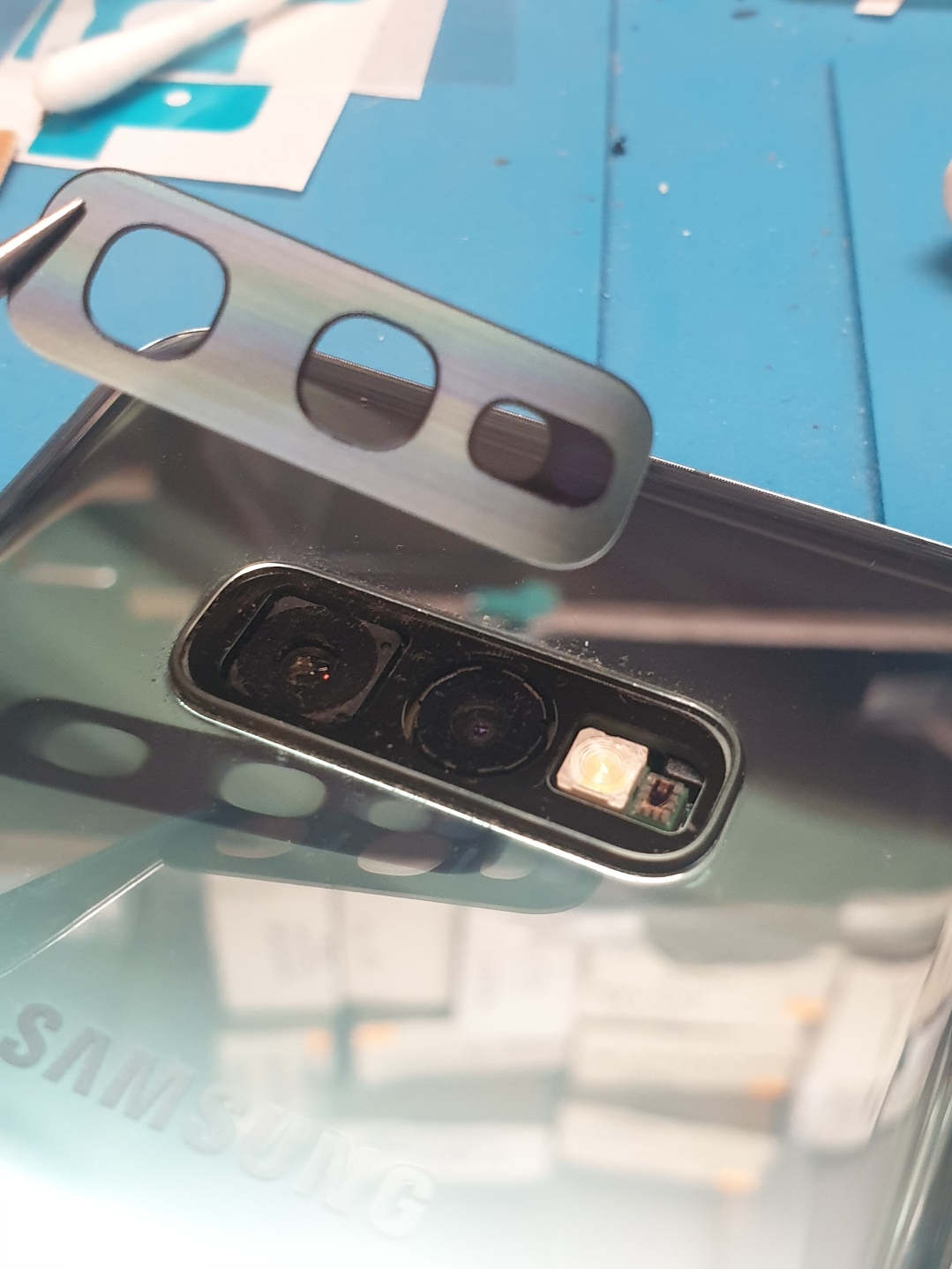 Samsung Galaxy S10e G970 ORYGINALNA SZYBKA KAMERY SZYBA OCZKO Srebrna