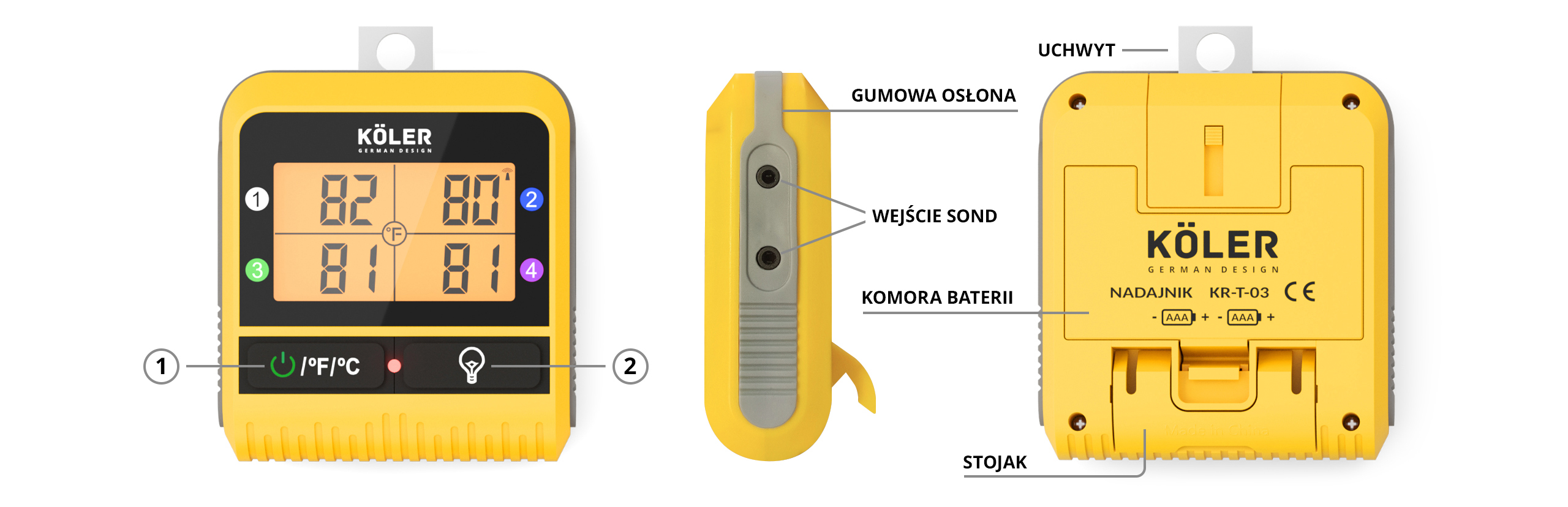 KOLER Termometr do mięsa do grilla z sondą