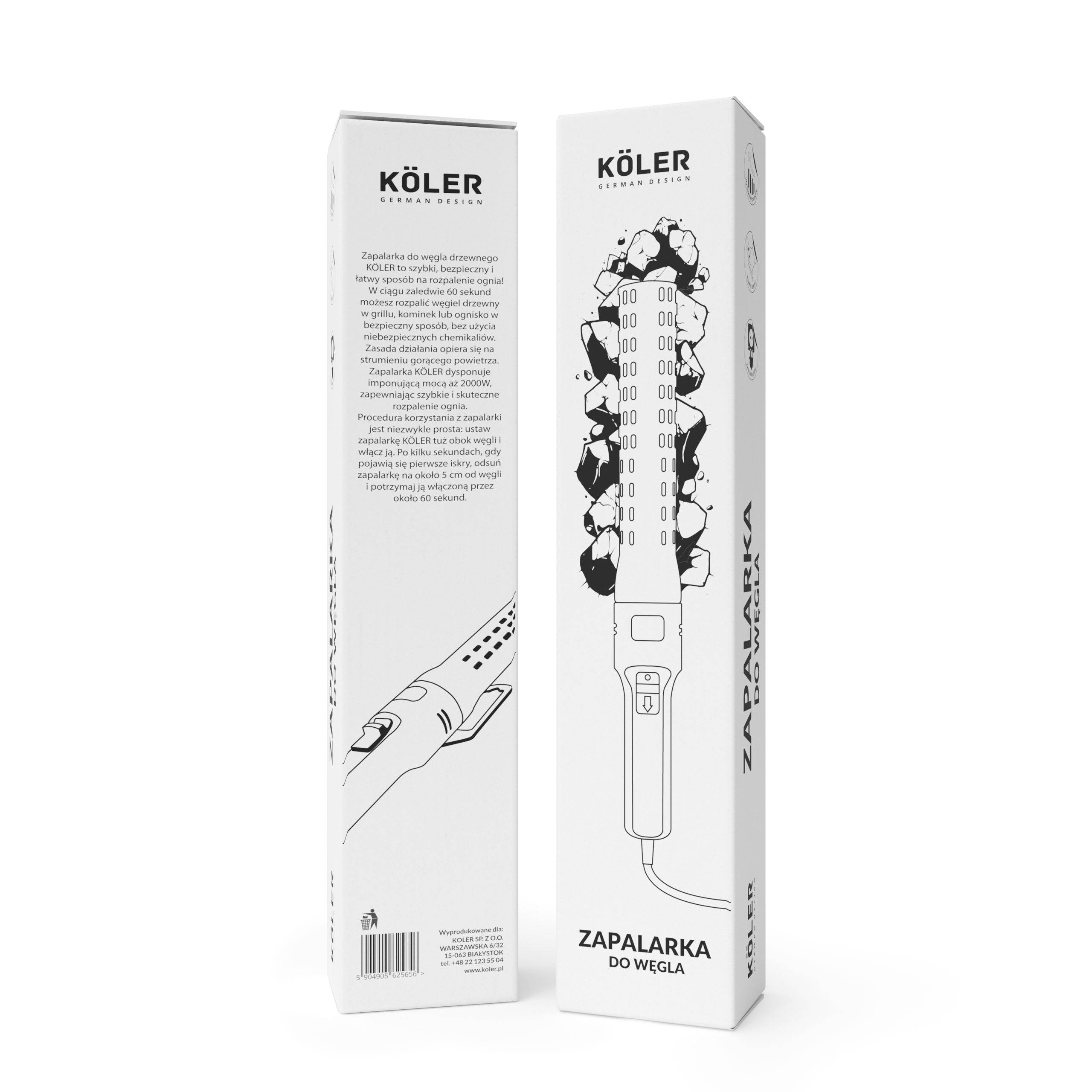 KOLER Rozpalarka do węgla zapalarka elektryczna starter do w węgla