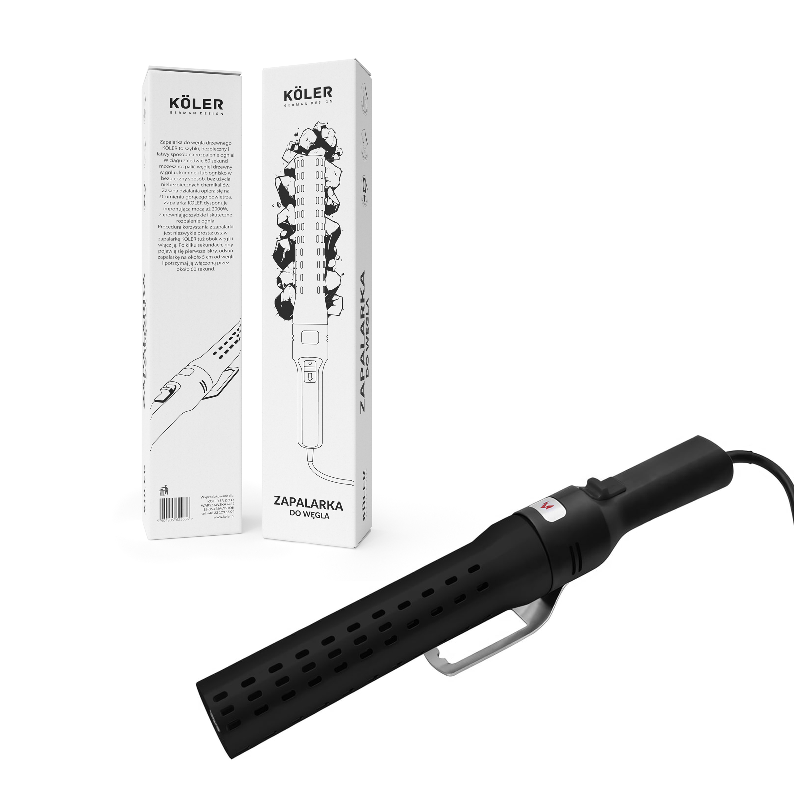 KOLER Rozpalarka do węgla zapalarka elektryczna starter do w węgla