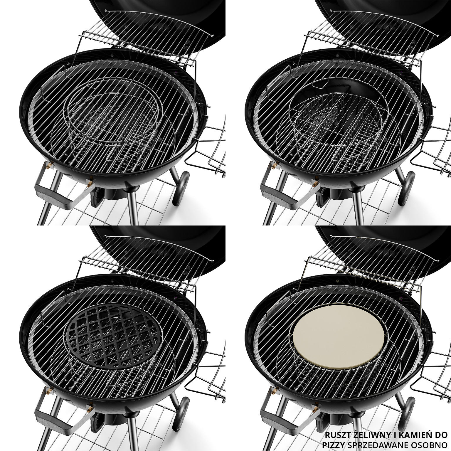 Gril ogrodowy węglowy KOLER EMBER C2 z termometrem duży okrągły popielnik