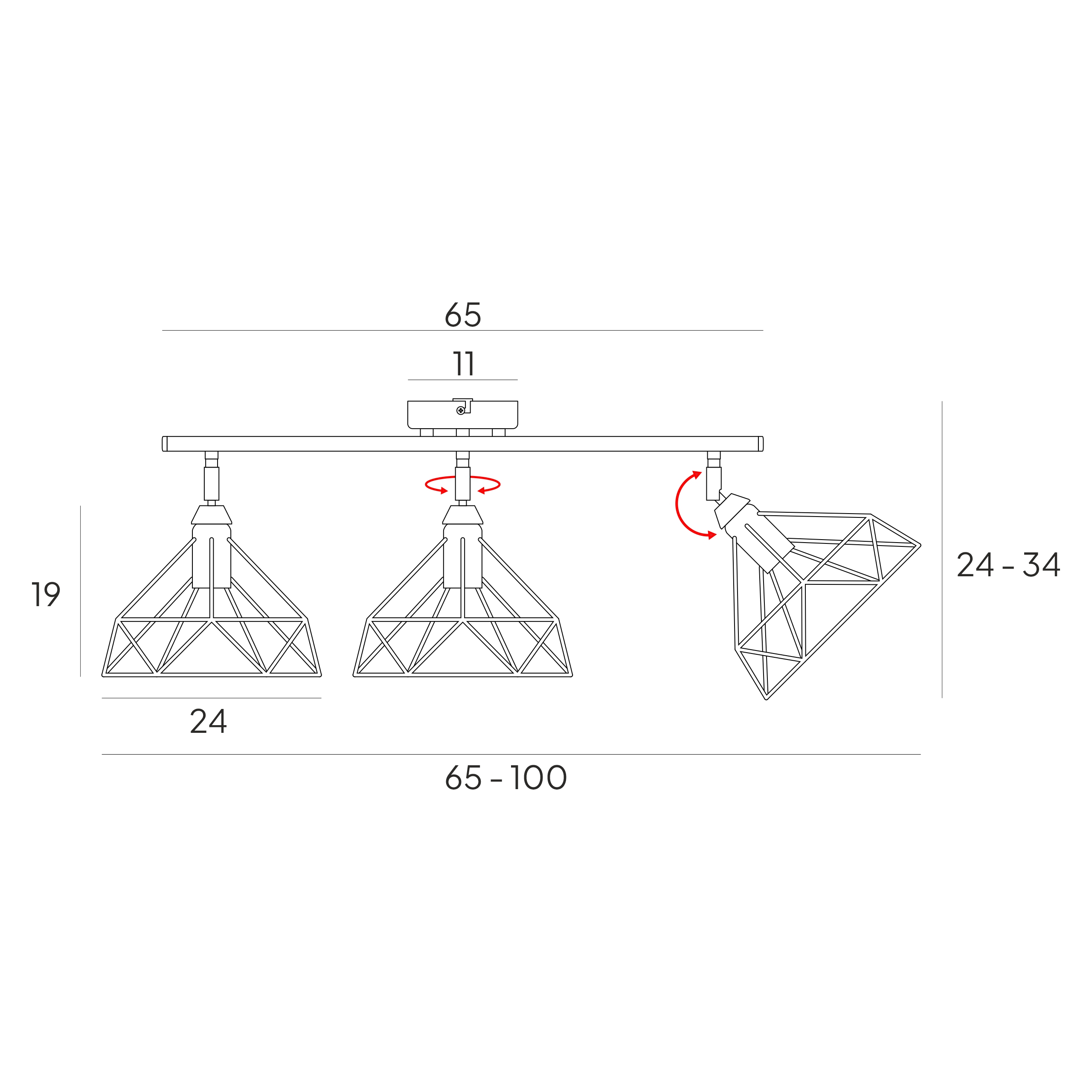 SZACH NOWOCZESNE LAMPY WISZĄCE 2712/Z-B-3 CZARNA LW3